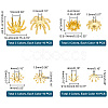 120Pcs 12 Style Brass Bead Caps KK-PH0004-93-3