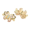 Brass Micro Pave Colorful Cubic Zirconia Connector Charms CU-CBA908F-04G-05-2