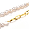 Natural Baroque Pearl Keshi Pearl Beaded Necklaces NJEW-JN02905-3