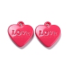 Heart Alloy Spray Painted Charms PALLOY-B005-01I-1