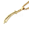 Sword Knife 201 Stainless Steel Hollow Scimitar Pendant Necklaces for Women and Men NJEW-F324-10G-1
