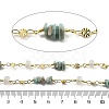 Flower Amazonite & Glass Link Chains CHC-K014-15G-02-3