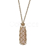 Natural Mixed Gemstone Bullet Pendant Necklaces NJEW-JN04529-02-3