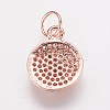Brass Cubic Zirconia Charms KK-P134-25RG-2