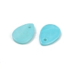 Spray Painted Natural Freshwater Shell Teardrop Charms SHEL-K006-47E-2