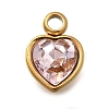 304 Stainless Steel with Rhinestone Pendants STAS-Q346-01G-01-1
