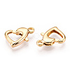 Brass Heart Lobster Claw Clasps KK-N254-16G-2