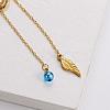 3Pcs Stainless Steel Double Ring Feather Tassel Y Necklaces for Women GZ5002-4