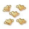 304 Stainless Steel Corrugated Heart Links Connector Charms STAS-D211-14D-G-1