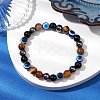 Round Gemstone Beaded Stretch Bracelets BJEW-JB11005-7