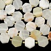 Natural Green Banded Calcite(Afghan Jade) Beads Strands G-A291-A03-01-5