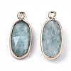 Natural Flower Amazonite Pendants G-N326-45F-2