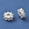 Brass Micro Pave Cubic Zirconia Beads KK-R216-01S-2