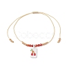 Adjustable Handmade MIYUKI Glass Seed Beads & Natural Agate Charm Bracelets BJEW-MZ00248-02-2