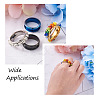 4 Colors Stainless Steel Grooved Finger Ring Settings STAS-TA0001-26E-8