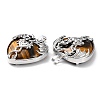 Natural Tiger Eye Heart Pendant Rhinestone Settings G-K339-01P-03-3