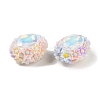 Handmade Luminous Polymer Clay Rhinestone Beads CLAY-H003-05-4