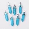 Dyed Synthetic Turquoise Pointed Pendants G-F295-03B-3