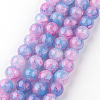 Baking Paint Crackle Glass Bead Strands DGLA-Q023-6mm-YS55-1