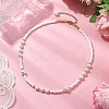 Shell Pearl Bead & Glass Seed Beads Beaded Necklaces for Women NJEW-MZ00073-01-1