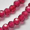 Glass Imitation Red Corundum Beads Strands G-K207-01E-01-3