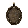Tibetan Style Alloy Oval Pendant Cabochon Settings TIBEP-M018-47AB-NF-1