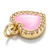 Brass Micro Pave Clear Cubic Zirconia Pendants ZIRC-M115-43G-F-3