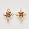 Brass Cubic Zirconia Links connectors KK-N216-26B-1