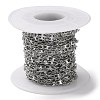 Tarnish Resistant 304 Stainless Steel Dapped Oval Link Chains CHS-G027-01P-3