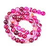 Natural Striped Agate/Banded Agate Bead Strands G-K166-13-8mm-03-3