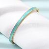 304 Stainless Steel Enamel Hinged Cuff Bangles for Women SA-CBAC920-15G-01C-3
