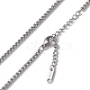 Non-Tarnish 304 Stainless Steel Box Chain Necklace for Men Women NJEW-K245-020B-2