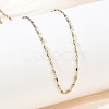 1.5MM Two Tone 304 Stainless Steel Cuboid Link Chain Necklaces for Women NJEW-G201-03GP-3
