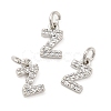 Brass Micro Pave Grade AAA Cubic Zirconia Charms ZIRC-P067-11P-Z-NR-1