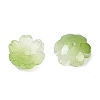 Transparent Spray Paint Glass Bead Caps GLAA-H035-04E-2