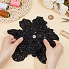 3D Flower Glass Beaded Gauze Cloth Sew on Appliques PATC-WH0008-93B-3