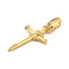 Rack Plating Brass Micro Pave Clear Cubic Zirconia Pendants KK-G488-09G-2