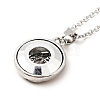 Colorful Glass Donut with Tree of Life Pendant Necklace NJEW-J008-01A-P-3