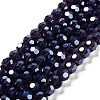 Electroplate Transparent Glass Beads Strands EGLA-A035-T6mm-A15-1