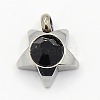 201 Stainless Steel Rhinestone Star Charm Pendants RB-M030-01H-1