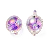 UV Plating Rainbow Iridescent Acrylic Beads OACR-F004-07A-2