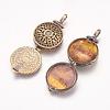 Brass Locket Pendants KK-K176-15AB-3