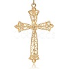 Shining Golden Plated Alloy Rhinestone Cross Big Pendants Necklace Charms RB-J206-28G-2
