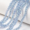 Electroplate Transparent Glass Beads Strands EGLA-A034-T6mm-T07-1