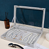 Wood Coverd with Velvet Necklaces Display Cases AJEW-WH20054-340B-3