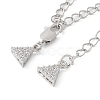Brass Micro Pave Cubic Zirconia Chain Extender with Glass KK-U052-05P-2