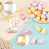 48Pcs 6 Colors Opaque Resin Cabochons FIND-SC0020-82-3