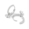 Leaf Rack Plating Brass Cubic Zirconia Hoop Earrings EJEW-K245-26P-2