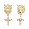 Brass Pave Cubic Zirconia Pendants KK-U009-09C-G-1