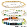 3Pcs 3 Styles Glass Seed Bead & Natural Gemstone Beads Stretch Bracelets for Women VZ5822-1-2